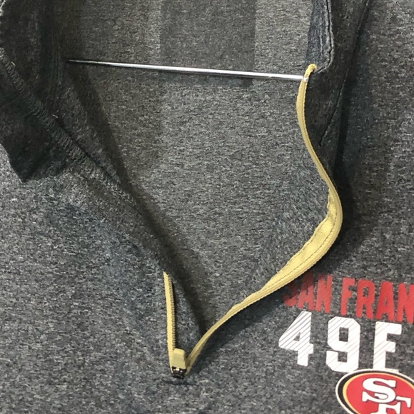 Men’s Sm SF 49ers 1/4 Zip Warm Up Top - Picture 3 of 6